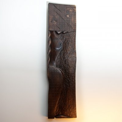 Sculptura Lemn de stejar, basorelief, 100 x 25 cm - Nud X