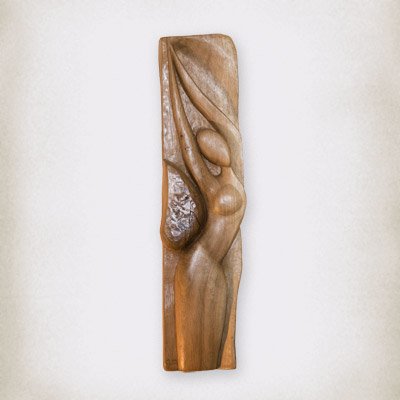 Sculptura Lemn de stejar, basorelief, 63 x 16 cm - Nud VIII