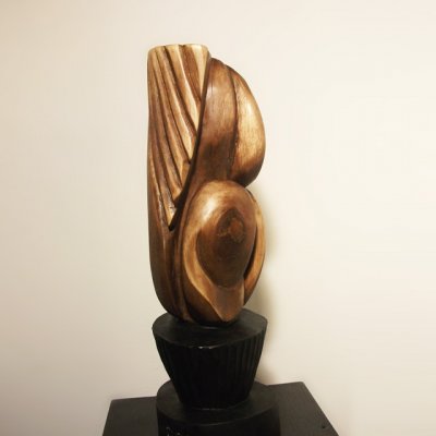 Sculptura Lemn de nuc, 39 cm - Familia