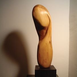 Sculptura Lemn de nuc, 45 cm - Copilă II