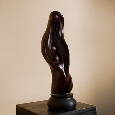 Sculptura Lemn de păr, 46 cm - Maternitate VIII